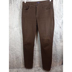 NYDJ Pants Womans 10 Brown Stretch Spandex Blend Lift Tuck Legging Bottoms